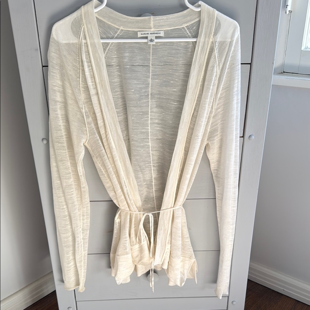 Banana Republic Cream Sheer Cardigan